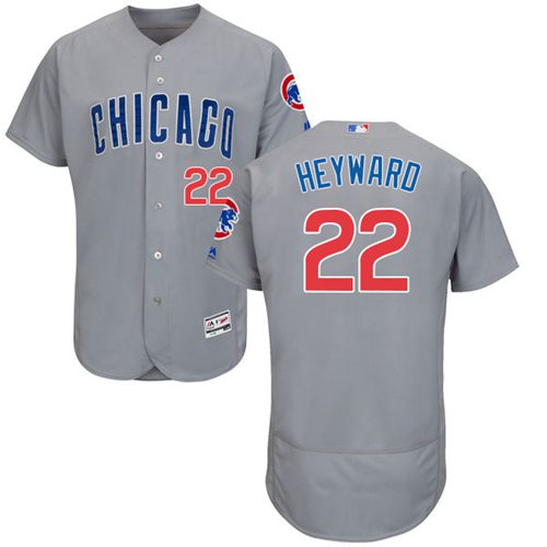 Cubs #22 Jason Heyward Grey Flexbase Authentic Collection Road Stitched MLB Jersey - Click Image to Close